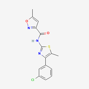 molecular formula C15H12ClN3O2S B4851882 N-[4-(3-chlorophenyl)-5-methyl-1,3-thiazol-2-yl]-5-methyl-3-isoxazolecarboxamide 