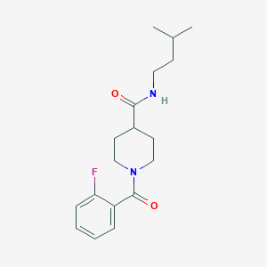 molecular formula C18H25FN2O2 B4851908 1-(2-fluorobenzoyl)-N-(3-methylbutyl)-4-piperidinecarboxamide 