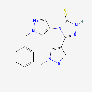 molecular formula C17H17N7S B4851916 4-(1-benzyl-1H-pyrazol-4-yl)-5-(1-ethyl-1H-pyrazol-4-yl)-4H-1,2,4-triazole-3-thiol 
