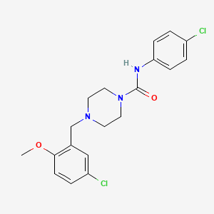 molecular formula C19H21Cl2N3O2 B4851931 4-(5-chloro-2-methoxybenzyl)-N-(4-chlorophenyl)-1-piperazinecarboxamide 