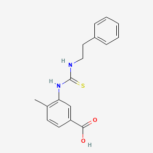 molecular formula C17H18N2O2S B4851954 4-methyl-3-({[(2-phenylethyl)amino]carbonothioyl}amino)benzoic acid 