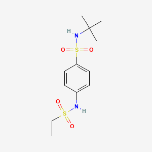 molecular formula C12H20N2O4S2 B4851980 N-(tert-butyl)-4-[(ethylsulfonyl)amino]benzenesulfonamide 