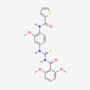molecular formula C22H21N3O5S2 B4852000 N-[4-({[(2,6-dimethoxybenzoyl)amino]carbonothioyl}amino)-2-methoxyphenyl]-2-thiophenecarboxamide 