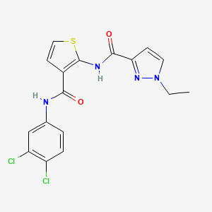 molecular formula C17H14Cl2N4O2S B4852005 N-(3-{[(3,4-dichlorophenyl)amino]carbonyl}-2-thienyl)-1-ethyl-1H-pyrazole-3-carboxamide 