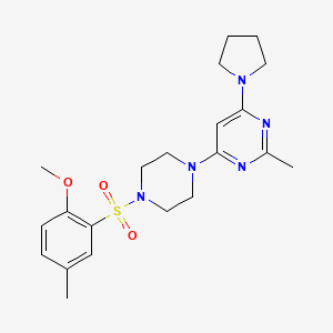molecular formula C21H29N5O3S B4852013 4-{4-[(2-methoxy-5-methylphenyl)sulfonyl]-1-piperazinyl}-2-methyl-6-(1-pyrrolidinyl)pyrimidine 
