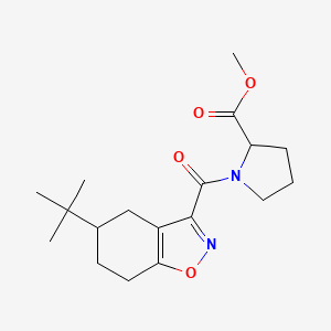 molecular formula C18H26N2O4 B4852035 methyl 1-[(5-tert-butyl-4,5,6,7-tetrahydro-1,2-benzisoxazol-3-yl)carbonyl]prolinate 