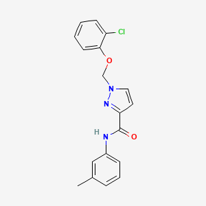 molecular formula C18H16ClN3O2 B4852042 1-[(2-chlorophenoxy)methyl]-N-(3-methylphenyl)-1H-pyrazole-3-carboxamide 