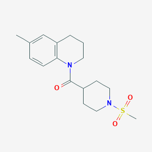 molecular formula C17H24N2O3S B4852052 6-methyl-1-{[1-(methylsulfonyl)-4-piperidinyl]carbonyl}-1,2,3,4-tetrahydroquinoline 