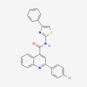 molecular formula C25H16ClN3OS B4852078 2-(4-chlorophenyl)-N-(4-phenyl-1,3-thiazol-2-yl)-4-quinolinecarboxamide 