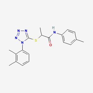 molecular formula C19H21N5OS B4852111 2-{[1-(2,3-dimethylphenyl)-1H-tetrazol-5-yl]thio}-N-(4-methylphenyl)propanamide 