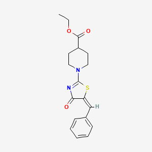 molecular formula C18H20N2O3S B4852123 ethyl 1-(5-benzylidene-4-oxo-4,5-dihydro-1,3-thiazol-2-yl)-4-piperidinecarboxylate 