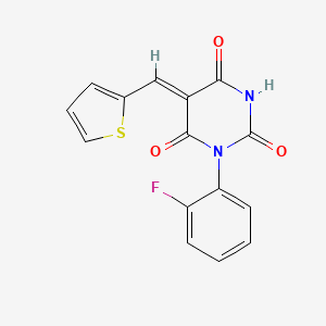 molecular formula C15H9FN2O3S B4852180 1-(2-fluorophenyl)-5-(2-thienylmethylene)-2,4,6(1H,3H,5H)-pyrimidinetrione 