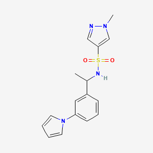 molecular formula C16H18N4O2S B4852193 1-methyl-N-{1-[3-(1H-pyrrol-1-yl)phenyl]ethyl}-1H-pyrazole-4-sulfonamide 