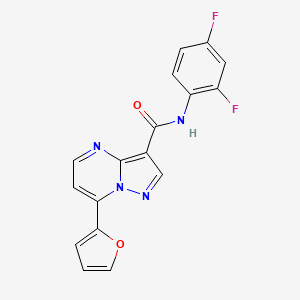 molecular formula C17H10F2N4O2 B4852212 N-(2,4-difluorophenyl)-7-(2-furyl)pyrazolo[1,5-a]pyrimidine-3-carboxamide 