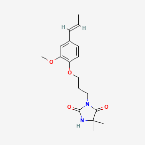 molecular formula C18H24N2O4 B4852224 3-{3-[2-methoxy-4-(1-propen-1-yl)phenoxy]propyl}-5,5-dimethyl-2,4-imidazolidinedione 