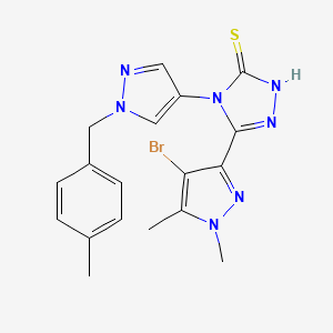 molecular formula C18H18BrN7S B4852233 5-(4-bromo-1,5-dimethyl-1H-pyrazol-3-yl)-4-[1-(4-methylbenzyl)-1H-pyrazol-4-yl]-4H-1,2,4-triazole-3-thiol 