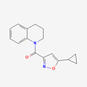 molecular formula C16H16N2O2 B4852268 1-[(5-cyclopropyl-3-isoxazolyl)carbonyl]-1,2,3,4-tetrahydroquinoline 