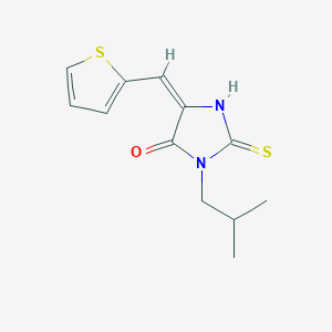molecular formula C12H14N2OS2 B4852274 3-isobutyl-2-mercapto-5-(2-thienylmethylene)-3,5-dihydro-4H-imidazol-4-one 