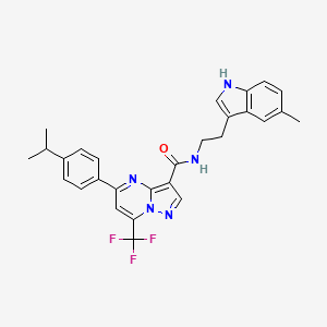 molecular formula C28H26F3N5O B4852281 5-(4-isopropylphenyl)-N-[2-(5-methyl-1H-indol-3-yl)ethyl]-7-(trifluoromethyl)pyrazolo[1,5-a]pyrimidine-3-carboxamide 