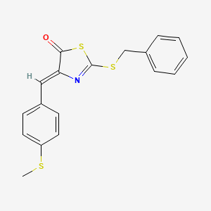 molecular formula C18H15NOS3 B4852288 2-(benzylthio)-4-[4-(methylthio)benzylidene]-1,3-thiazol-5(4H)-one 