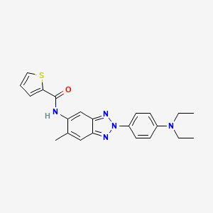 molecular formula C22H23N5OS B4852356 N-{2-[4-(diethylamino)phenyl]-6-methyl-2H-1,2,3-benzotriazol-5-yl}-2-thiophenecarboxamide 