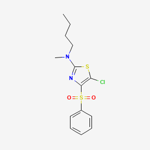 molecular formula C14H17ClN2O2S2 B4852385 N-butyl-5-chloro-N-methyl-4-(phenylsulfonyl)-1,3-thiazol-2-amine 