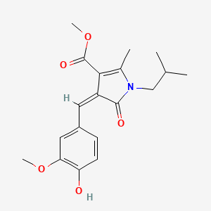 molecular formula C19H23NO5 B4852388 methyl 4-(4-hydroxy-3-methoxybenzylidene)-1-isobutyl-2-methyl-5-oxo-4,5-dihydro-1H-pyrrole-3-carboxylate 