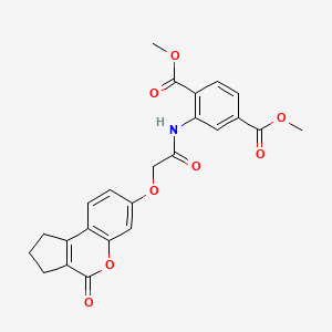 molecular formula C24H21NO8 B4852391 dimethyl 2-({[(4-oxo-1,2,3,4-tetrahydrocyclopenta[c]chromen-7-yl)oxy]acetyl}amino)terephthalate 