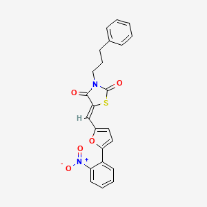 molecular formula C23H18N2O5S B4852397 5-{[5-(2-nitrophenyl)-2-furyl]methylene}-3-(3-phenylpropyl)-1,3-thiazolidine-2,4-dione 