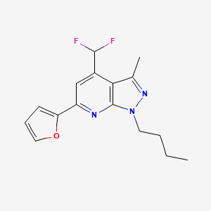 molecular formula C16H17F2N3O B4852400 1-butyl-4-(difluoromethyl)-6-(2-furyl)-3-methyl-1H-pyrazolo[3,4-b]pyridine 