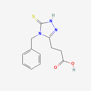 molecular formula C12H13N3O2S B4852412 3-(4-benzyl-5-mercapto-4H-1,2,4-triazol-3-yl)propanoic acid 