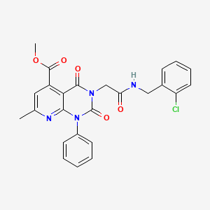 molecular formula C25H21ClN4O5 B4852424 methyl 3-{2-[(2-chlorobenzyl)amino]-2-oxoethyl}-7-methyl-2,4-dioxo-1-phenyl-1,2,3,4-tetrahydropyrido[2,3-d]pyrimidine-5-carboxylate 