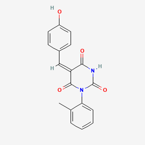 molecular formula C18H14N2O4 B4852440 5-(4-hydroxybenzylidene)-1-(2-methylphenyl)-2,4,6(1H,3H,5H)-pyrimidinetrione 