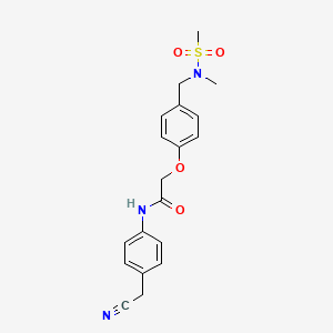 molecular formula C19H21N3O4S B4852443 N-[4-(cyanomethyl)phenyl]-2-(4-{[methyl(methylsulfonyl)amino]methyl}phenoxy)acetamide 