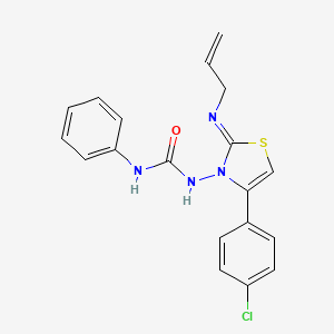 molecular formula C19H17ClN4OS B4852447 N-[2-(allylimino)-4-(4-chlorophenyl)-1,3-thiazol-3(2H)-yl]-N'-phenylurea 