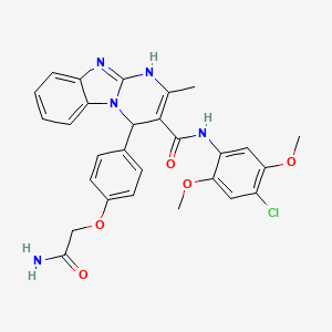 molecular formula C28H26ClN5O5 B4852468 4-[4-(2-amino-2-oxoethoxy)phenyl]-N-(4-chloro-2,5-dimethoxyphenyl)-2-methyl-1,4-dihydropyrimido[1,2-a]benzimidazole-3-carboxamide 