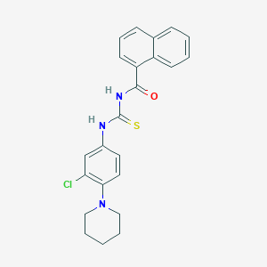 molecular formula C23H22ClN3OS B4852474 N-({[3-chloro-4-(1-piperidinyl)phenyl]amino}carbonothioyl)-1-naphthamide 