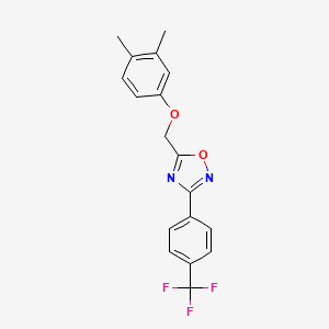 molecular formula C18H15F3N2O2 B4852481 5-[(3,4-dimethylphenoxy)methyl]-3-[4-(trifluoromethyl)phenyl]-1,2,4-oxadiazole 
