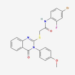 N-(4-bromo-2-fluorophenyl)-2-{[3-(4-methoxyphenyl)-4-oxo-3,4-dihydro-2-quinazolinyl]thio}acetamide