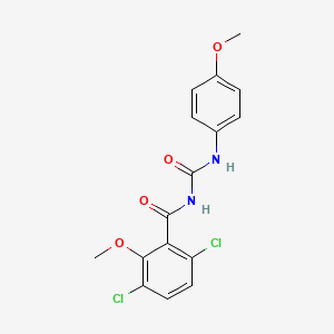 molecular formula C16H14Cl2N2O4 B4852546 3,6-dichloro-2-methoxy-N-{[(4-methoxyphenyl)amino]carbonyl}benzamide 