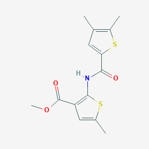 molecular formula C14H15NO3S2 B4852554 methyl 2-{[(4,5-dimethyl-2-thienyl)carbonyl]amino}-5-methyl-3-thiophenecarboxylate 