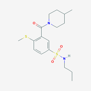 molecular formula C17H26N2O3S2 B4852567 3-[(4-methyl-1-piperidinyl)carbonyl]-4-(methylthio)-N-propylbenzenesulfonamide 