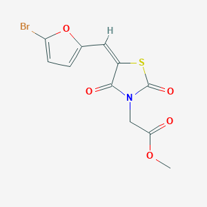 molecular formula C11H8BrNO5S B4852597 methyl {5-[(5-bromo-2-furyl)methylene]-2,4-dioxo-1,3-thiazolidin-3-yl}acetate 