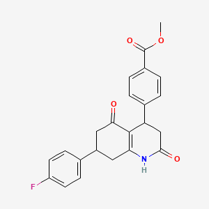 molecular formula C23H20FNO4 B4852604 methyl 4-[7-(4-fluorophenyl)-2,5-dioxo-1,2,3,4,5,6,7,8-octahydro-4-quinolinyl]benzoate 