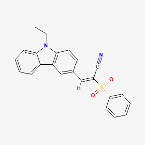 molecular formula C23H18N2O2S B4852622 3-(9-ethyl-9H-carbazol-3-yl)-2-(phenylsulfonyl)acrylonitrile 