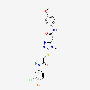molecular formula C20H19BrClN5O3S B4852628 2-[5-({2-[(4-bromo-3-chlorophenyl)amino]-2-oxoethyl}thio)-4-methyl-4H-1,2,4-triazol-3-yl]-N-(4-methoxyphenyl)acetamide 