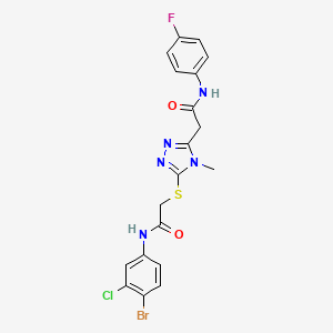 molecular formula C19H16BrClFN5O2S B4852633 2-[5-({2-[(4-bromo-3-chlorophenyl)amino]-2-oxoethyl}thio)-4-methyl-4H-1,2,4-triazol-3-yl]-N-(4-fluorophenyl)acetamide 