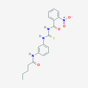 molecular formula C19H20N4O4S B4852638 2-nitro-N-({[3-(pentanoylamino)phenyl]amino}carbonothioyl)benzamide 