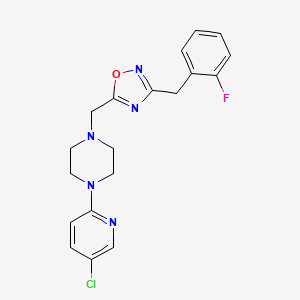 molecular formula C19H19ClFN5O B4852649 1-(5-chloro-2-pyridinyl)-4-{[3-(2-fluorobenzyl)-1,2,4-oxadiazol-5-yl]methyl}piperazine 