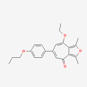 molecular formula C22H24O4 B4852655 8-ethoxy-1,3-dimethyl-6-(4-propoxyphenyl)-4H-cyclohepta[c]furan-4-one 